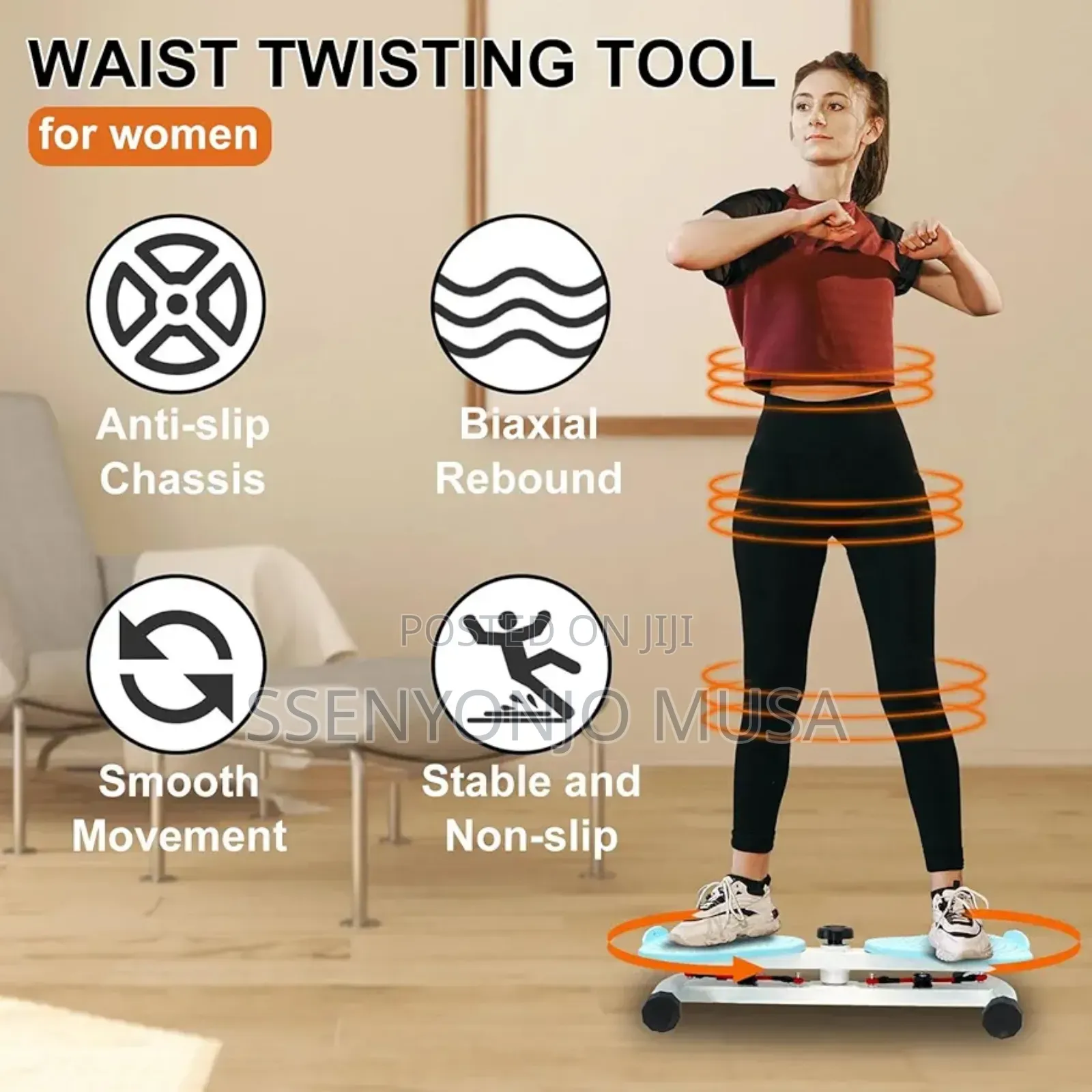 Twister Board With Pull Rope Waist Twisting Fitness Exercise Board