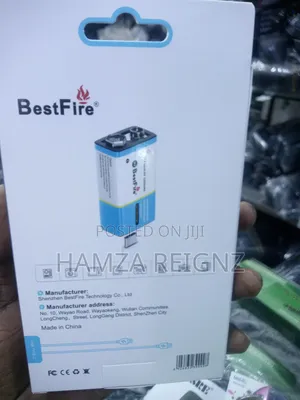 Bestfire 9v- Usb Type-C Rechargeable Li-Ion 1200mah Battery