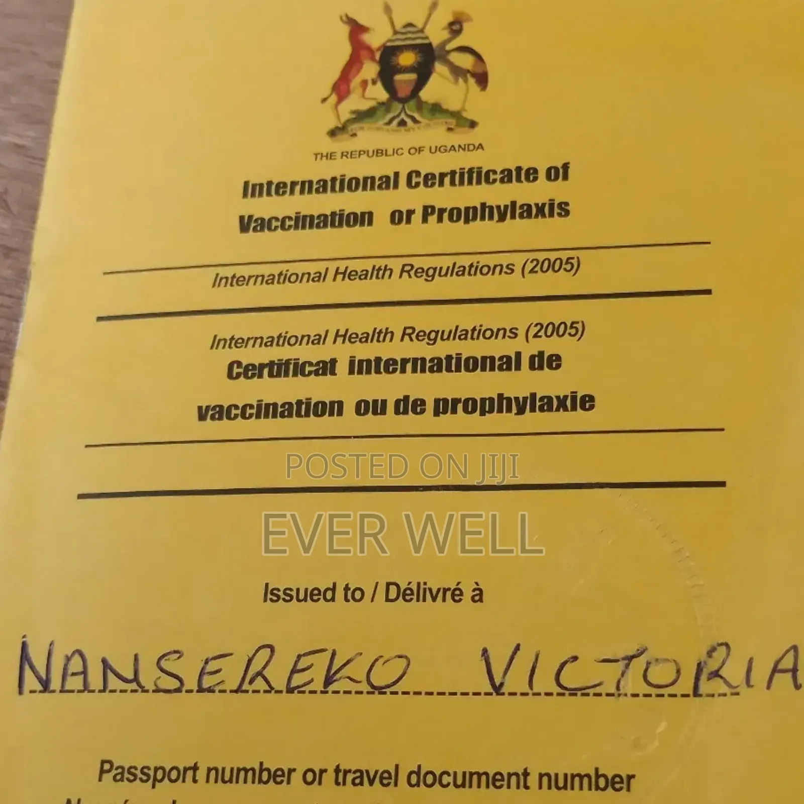 Yellow Fever Vaccination (Booklets)