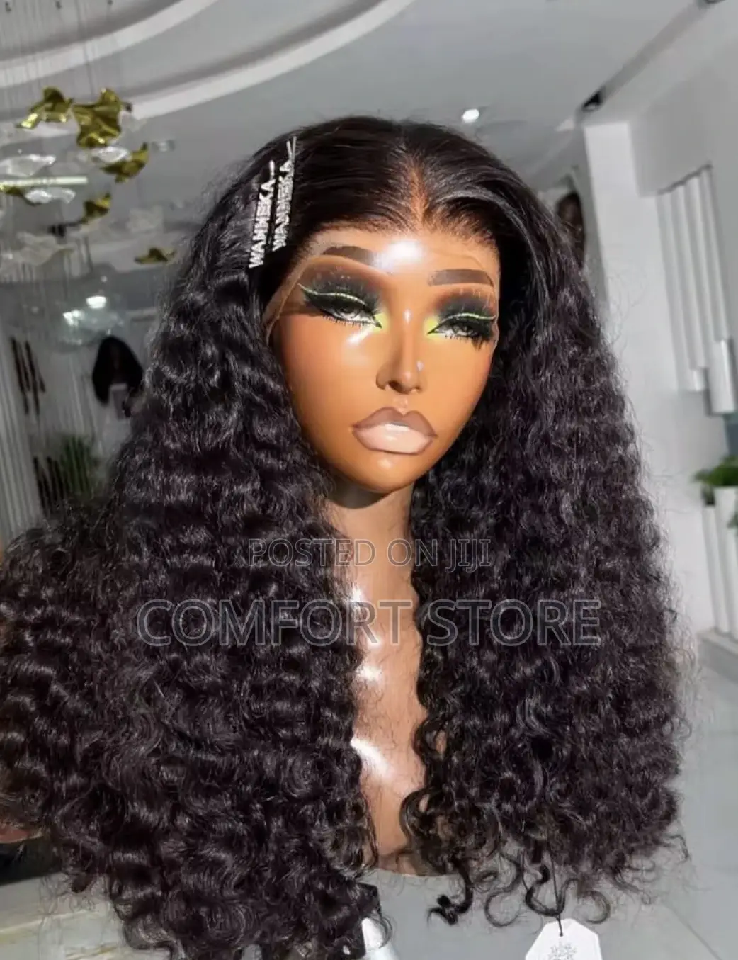 13*4 Water Wave Wig Human Hair Wigs Black