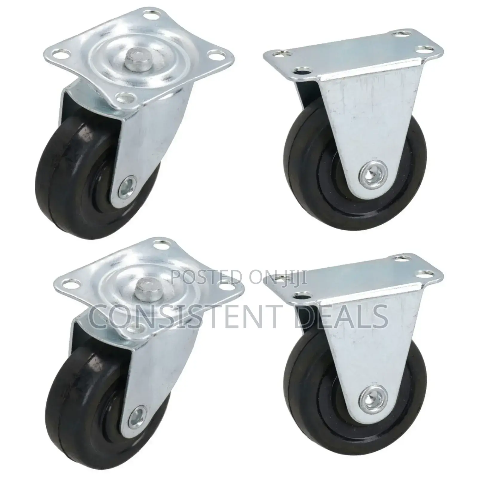 40mm Castor Wheel 4pc Trolley 2 X Fixed 2 X Swivel Office Rollers