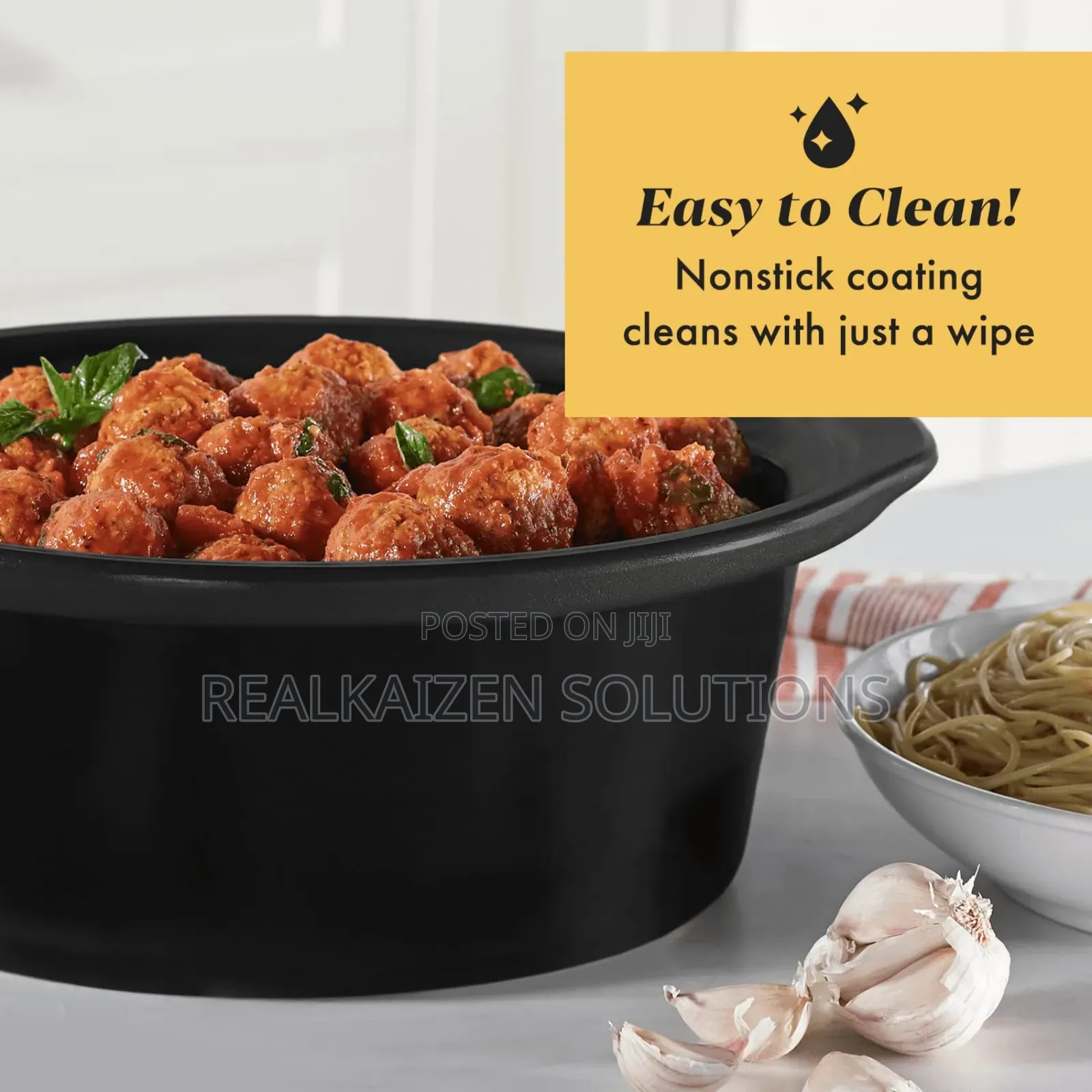 Uk Crockpot 6.5l| 3 Heat Settings| Removable Ceramic Bowl Slow Cooker