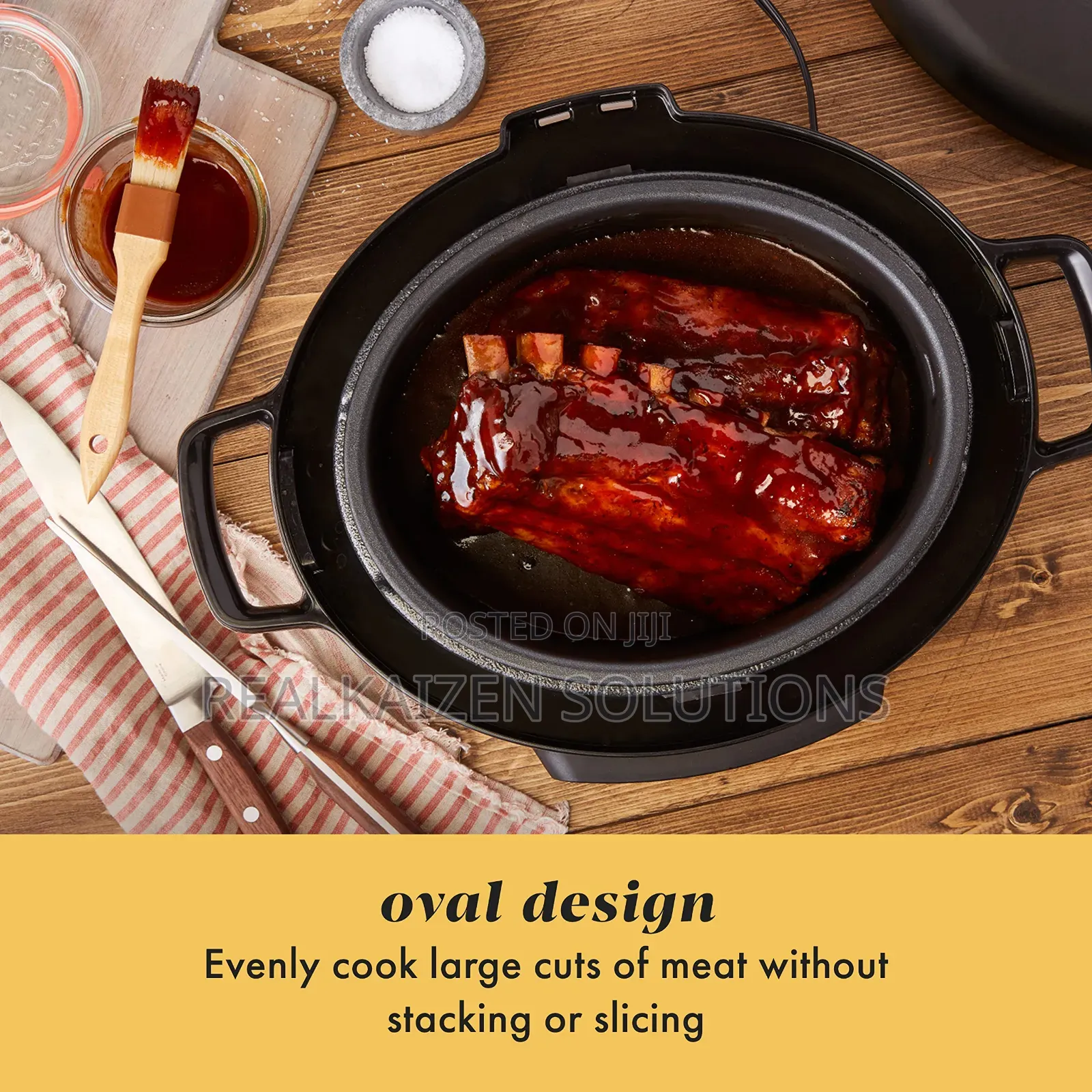 Uk Crockpot 6.5l| 3 Heat Settings| Removable Ceramic Bowl Slow Cooker