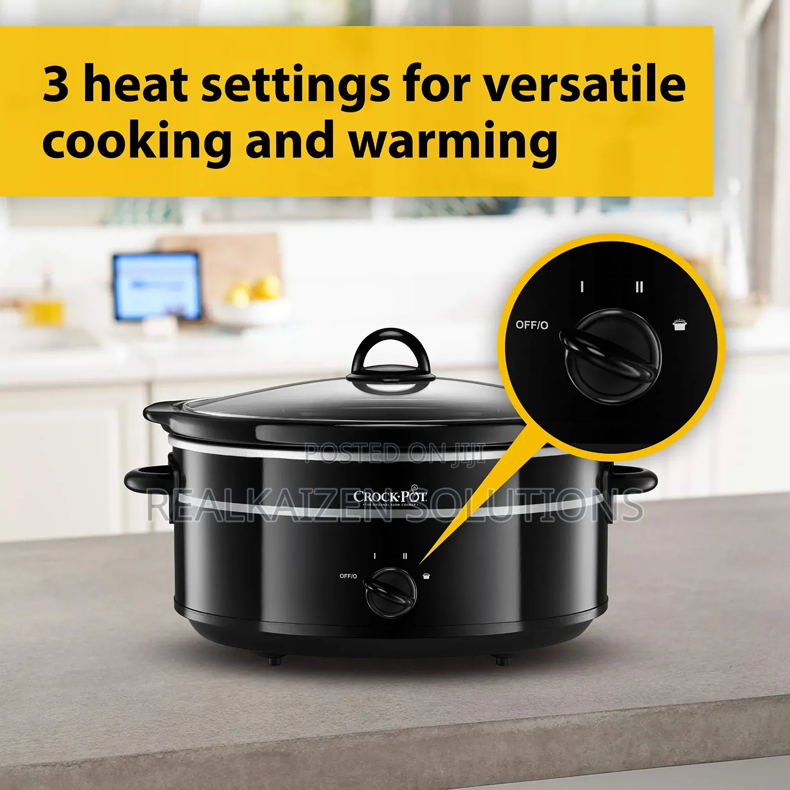 Uk Crockpot 6.5l| 3 Heat Settings| Removable Ceramic Bowl Slow Cooker