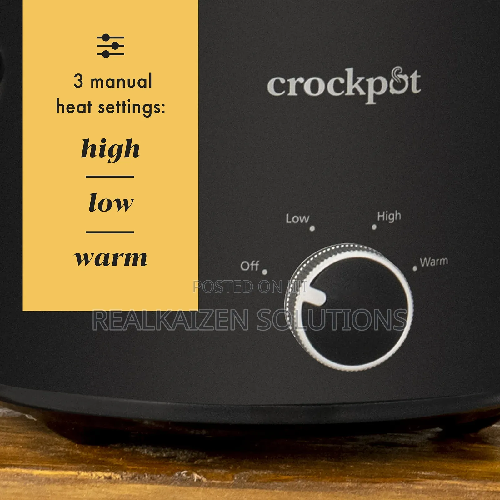 Uk Crockpot 6.5l| 3 Heat Settings| Removable Ceramic Bowl Slow Cooker