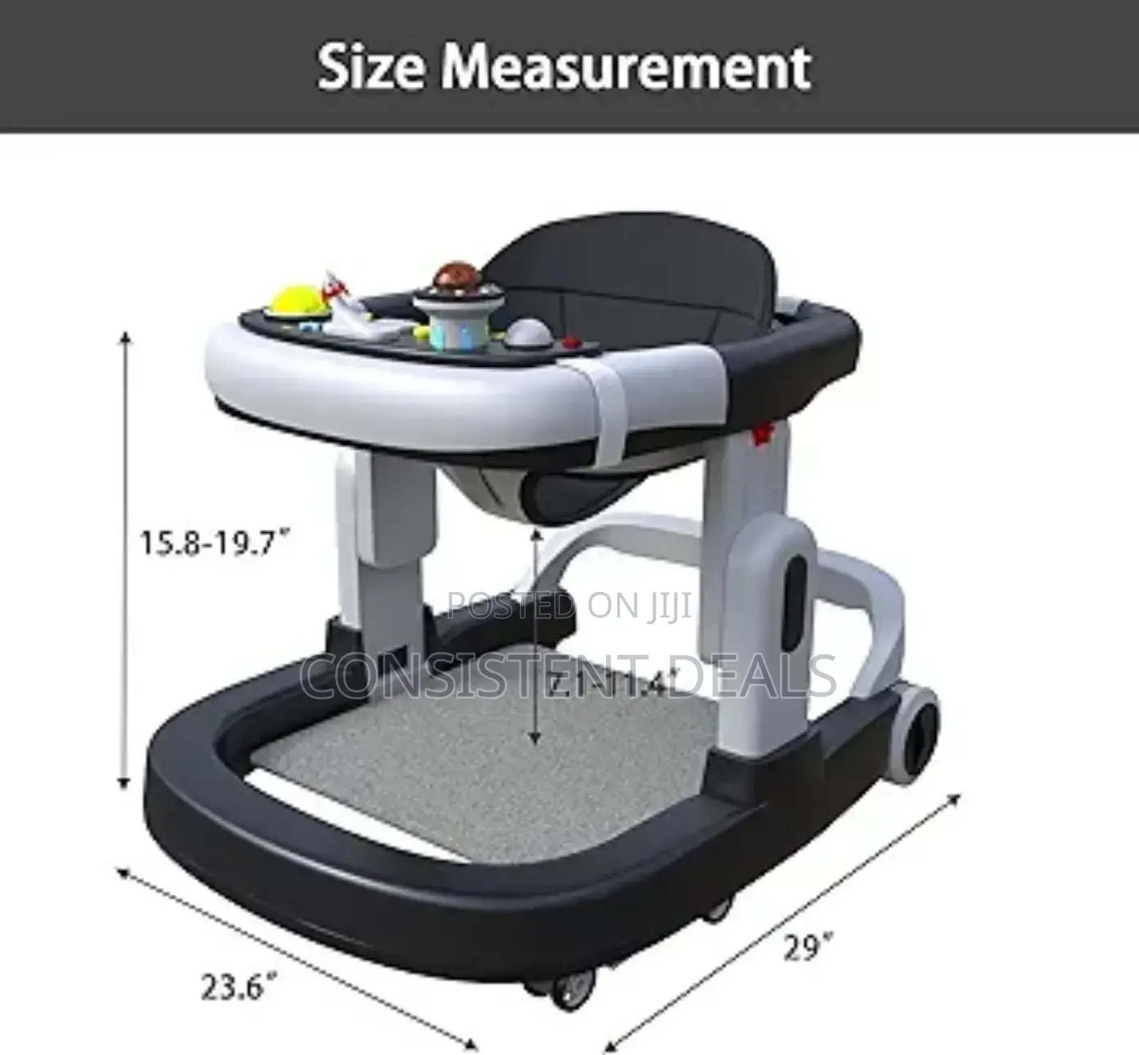 4-in-1 Baby Walker With Wheels, Foldable Baby Push Walker