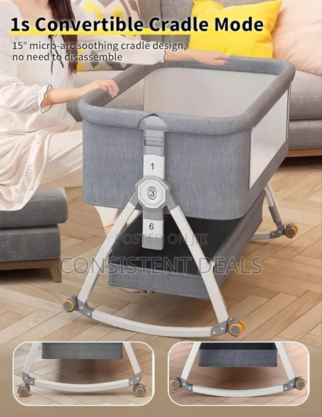 Baby Bassinet, Bedside Bassinet for Baby, 4 in 1 Portable Bassinet