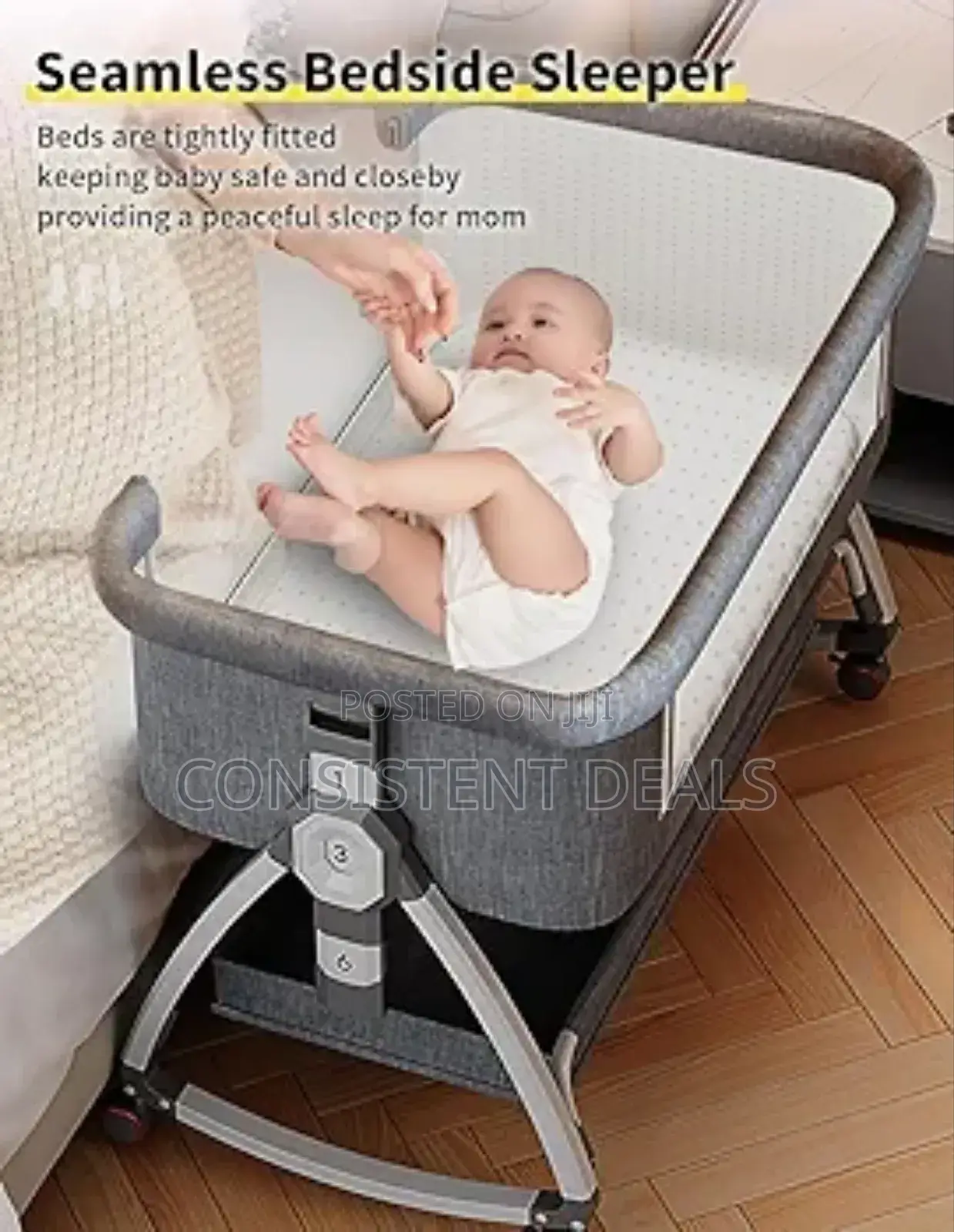 Baby Bassinet, Bedside Bassinet for Baby, 4 in 1 Portable Bassinet