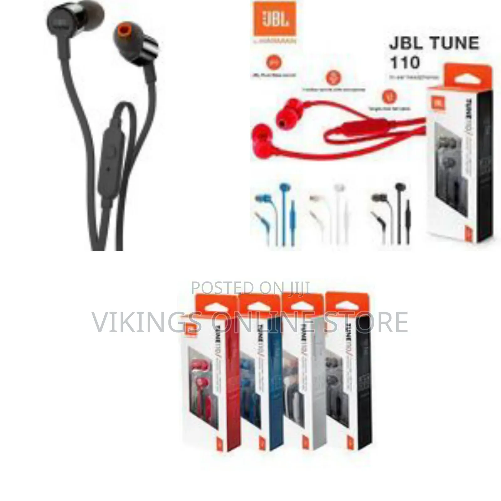 Jbi Tune 110 Wired in-Earbud Headphones With Pure Bass Sound