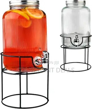 3.8l Fluted Glass Beverage Dispenser With Stand