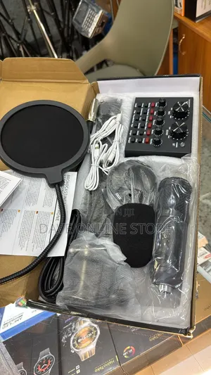 Condenser Microphone With V8 Bm800 Sound Card Kit, - Black