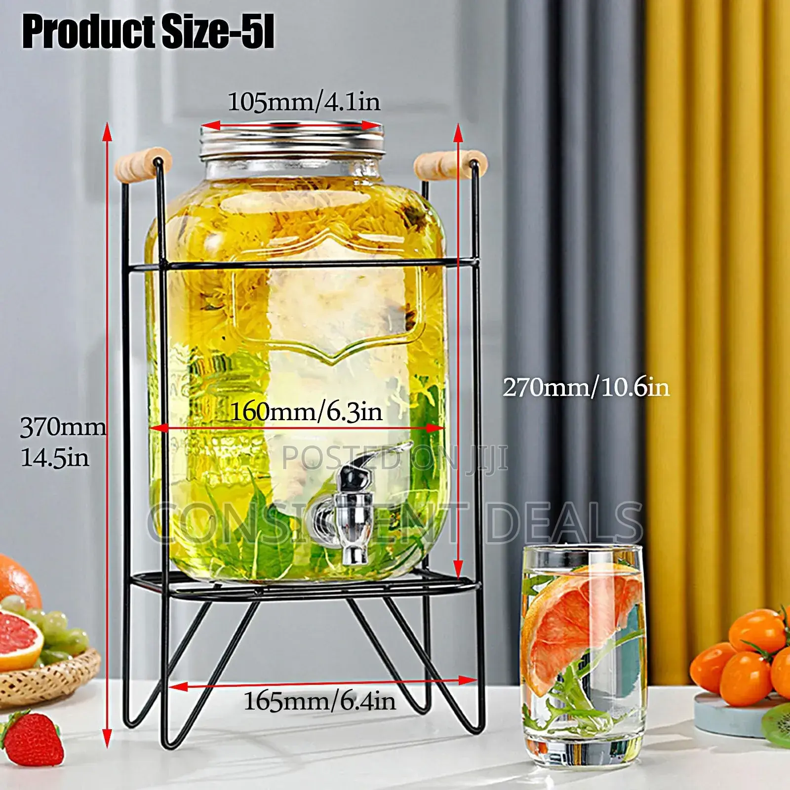 5l Glass Jar Beverage Dispenser