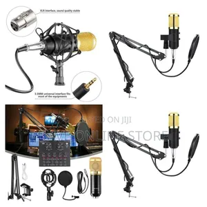Condenser Microphone With V8 Bm800 Sound Card Kit, - Black