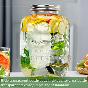 4l Glass Jar Beverage Juice Dispenser With Stand