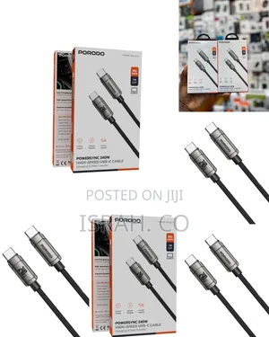 Porodo Powersync 240w High-Speed Usb-C to Usb-C Cable, 1m Cable Length