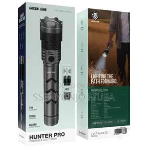 Green Lion Hunter Pro Portable Torch Rechargeable Flashlight – Grey