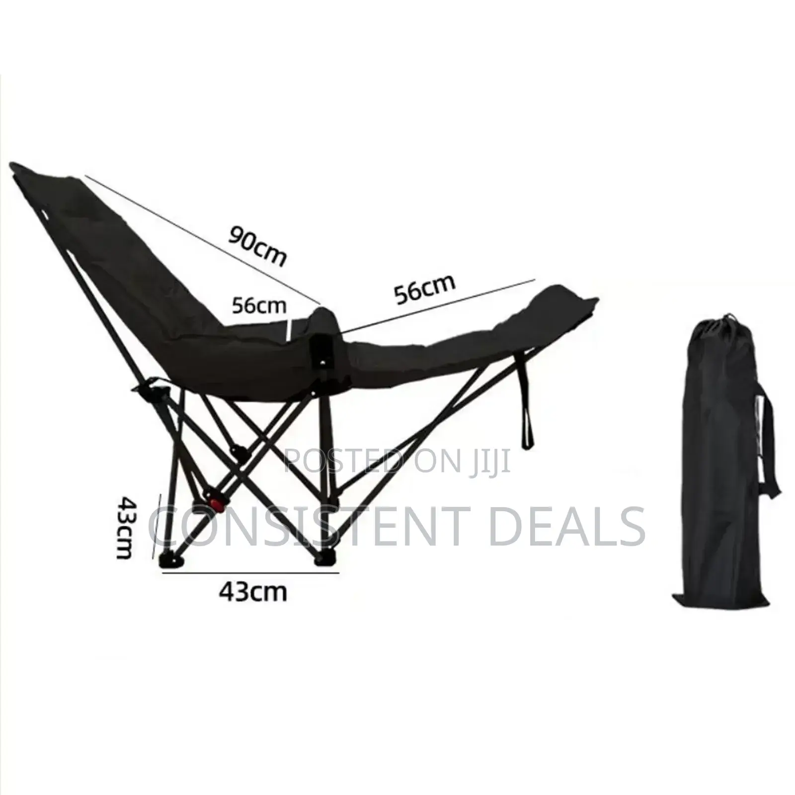 Reclining Camping Chair With Removable Footrest, Reclining Beach Chair