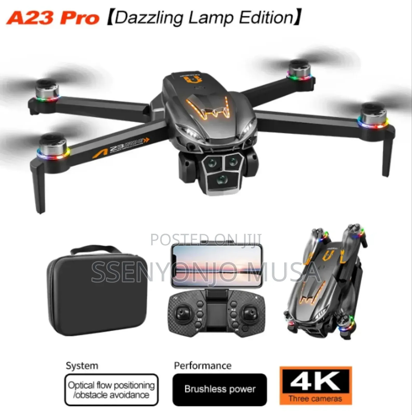 Drone A23 With Hd Camera, Triple Cameras, GPS Hover - Beginner