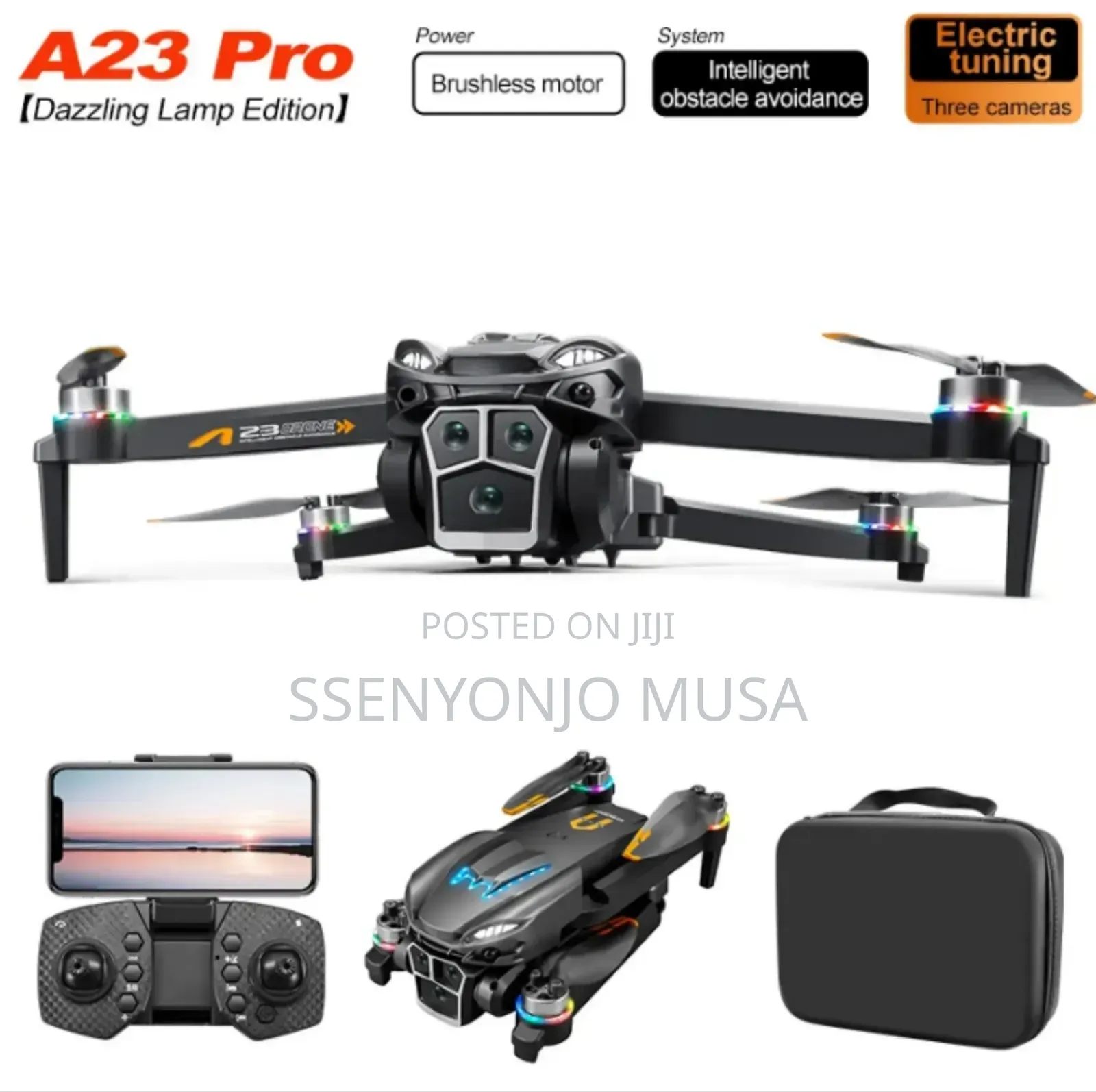 Drone A23 With Hd Camera, Triple Cameras, GPS Hover - Beginner