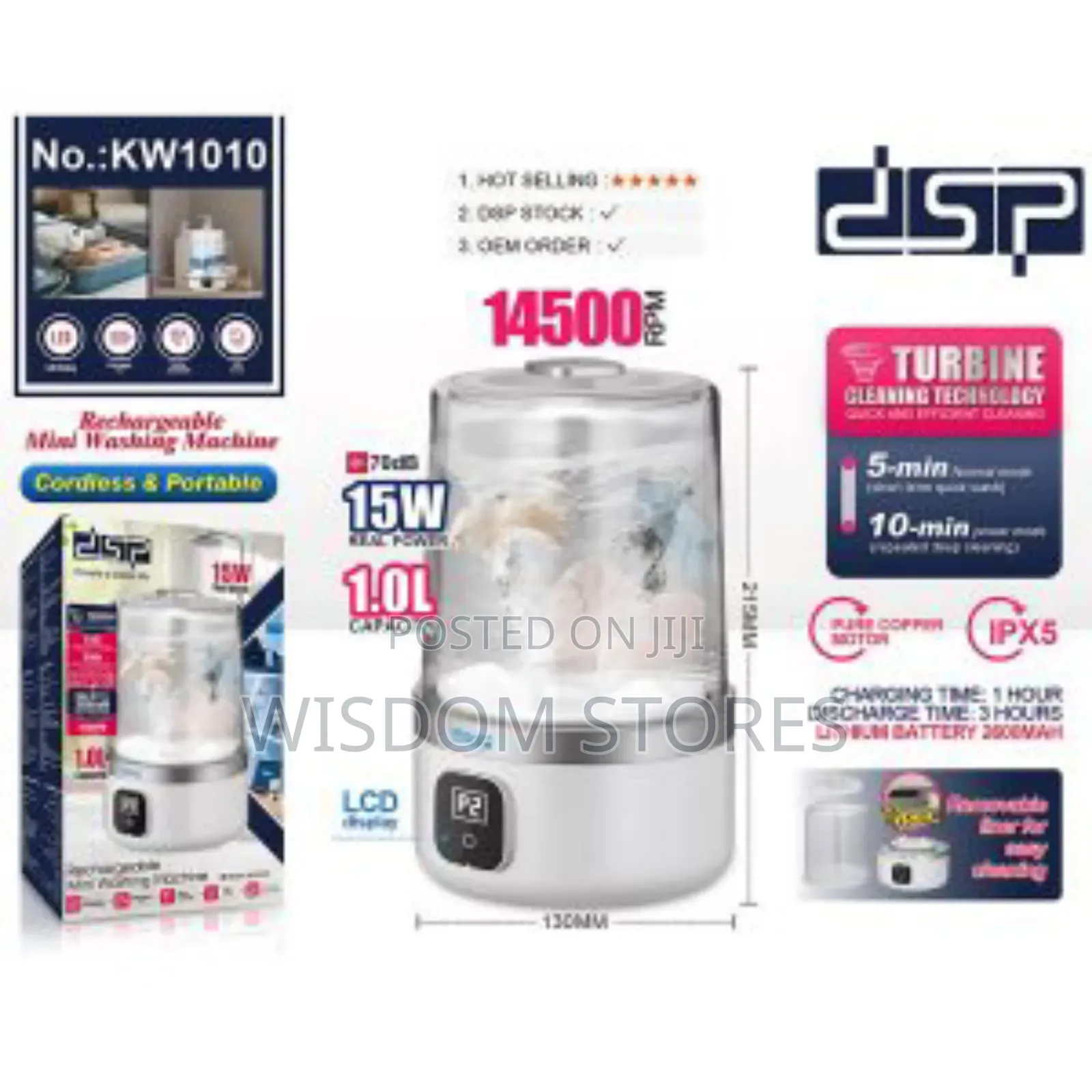 DSP Kw1010 Rechargeable Mini Washer