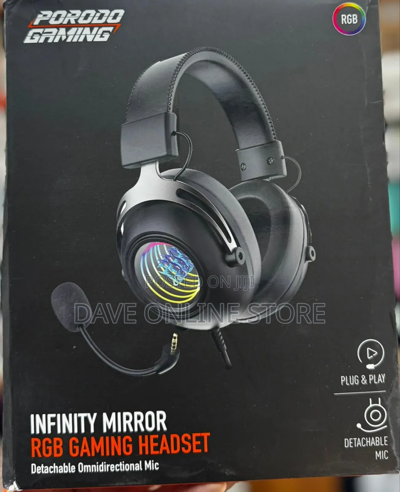 Porodo Gaming Infinity Mirror RGB Gaming Headset With Detachable Mic