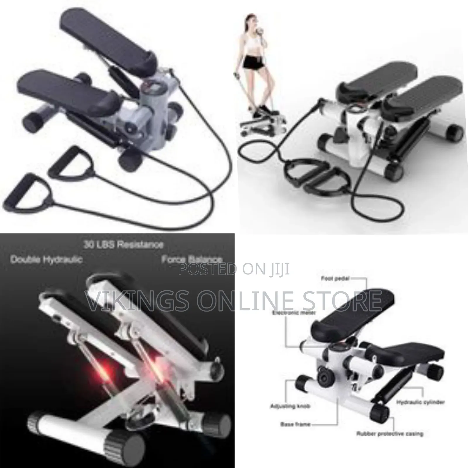 2in1 Stepper With Electric Ropes, Mini Exercise Bike Multifunction