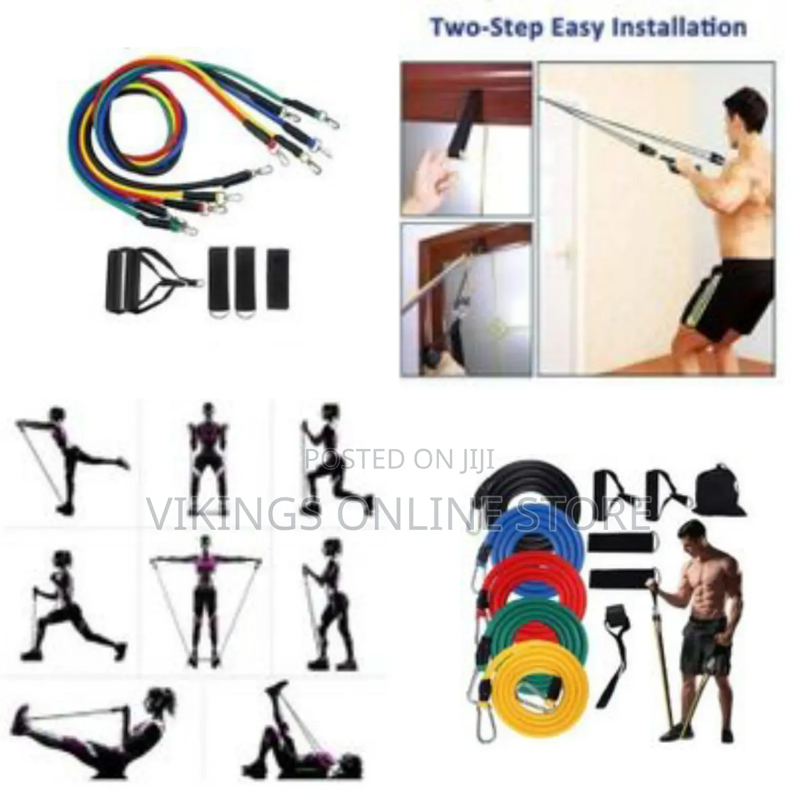 Resistance Bands Set - 11pc, Exercise Bands for Men/Women With Tubes