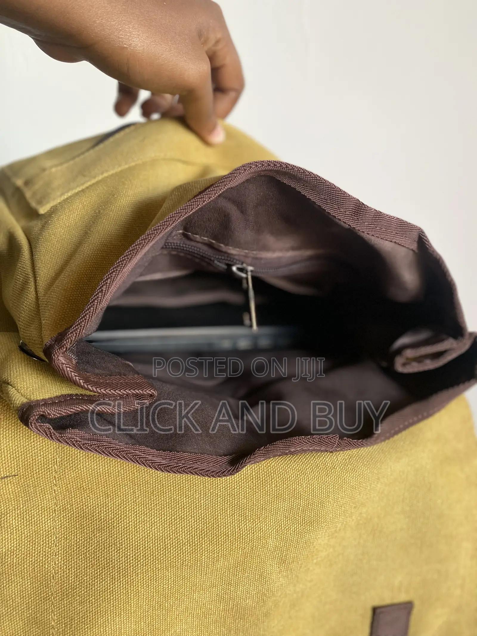 Canvas Backpack Water Resistant 15.6 Inch Laptop Backpack - Khaki