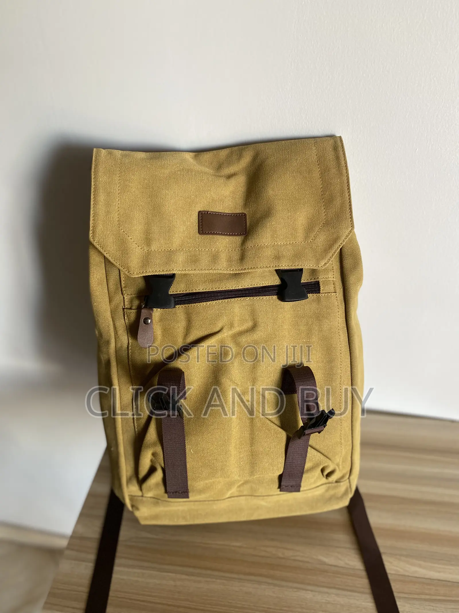 Canvas Backpack Water Resistant 15.6 Inch Laptop Backpack - Khaki