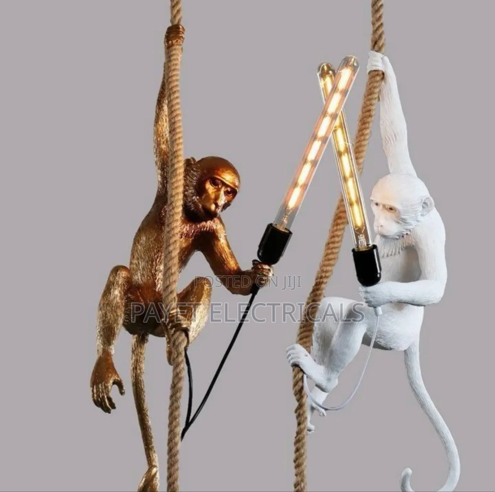 White/ Gold Monkey Pendant Lamp Holder