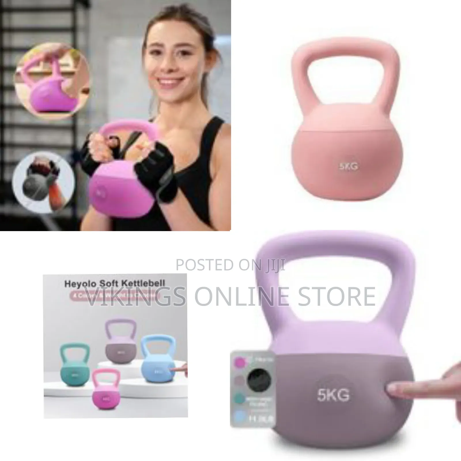 5 KGS Soft Kettlebell Anti Slip Hand Kettle-Bell Weights PVC Strength