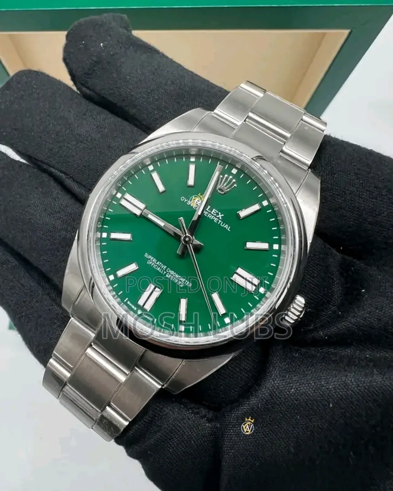 41mm Rolex Green-Sliver Strap Watch