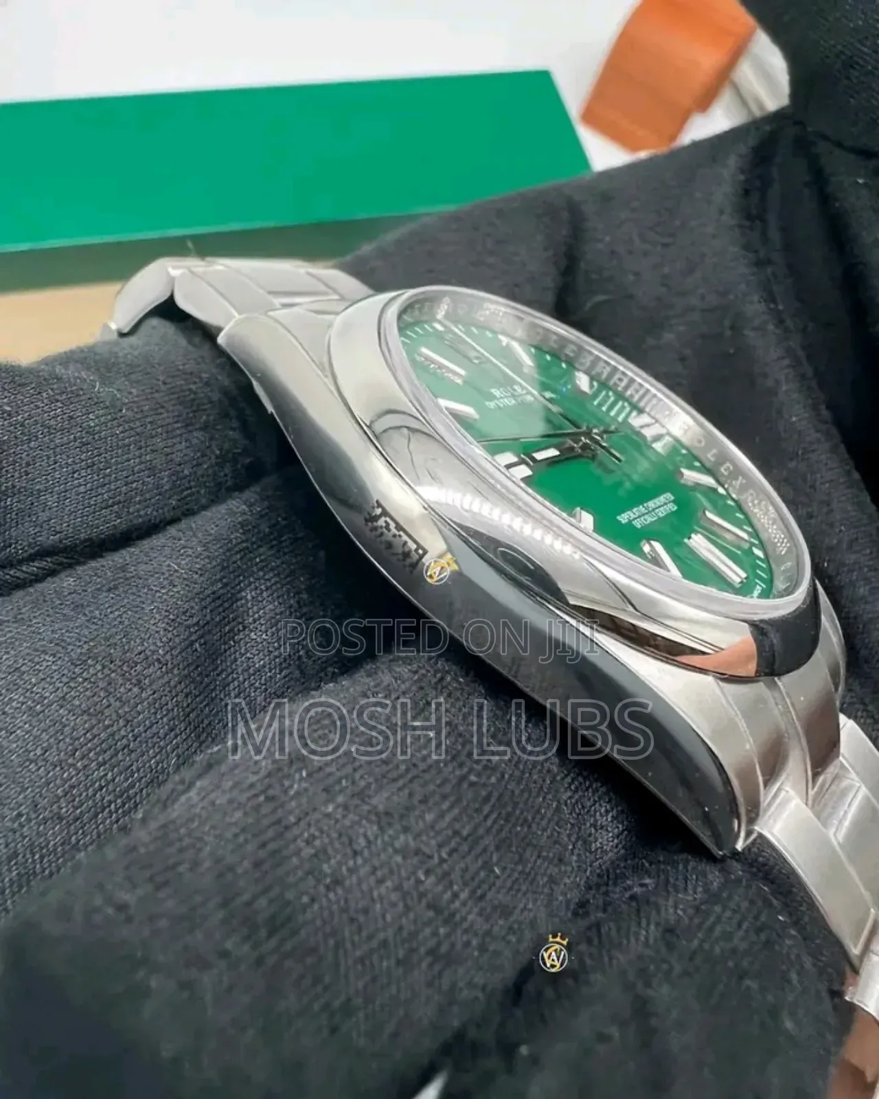 41mm Rolex Green-Sliver Strap Watch