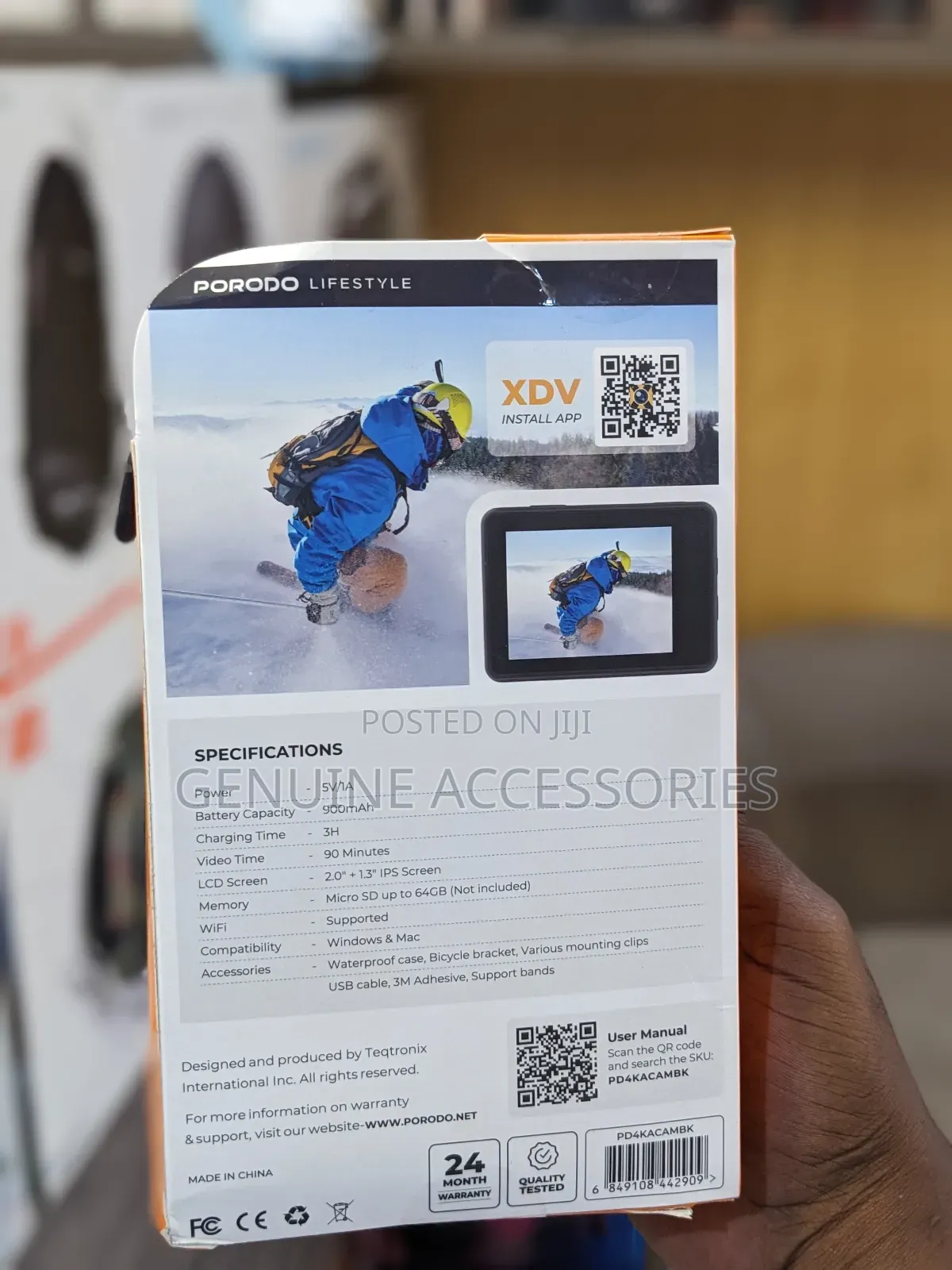 Porodo Go Act Uhd Dual Display Action Camera