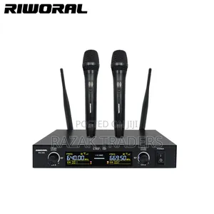 Wireless Microphone System Dual Channel Uhf Cordless Handheld 50meters