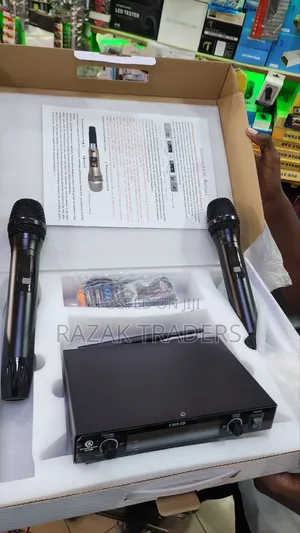 Wireless Microphone System Dual Channel Uhf Cordless Handheld 50meters