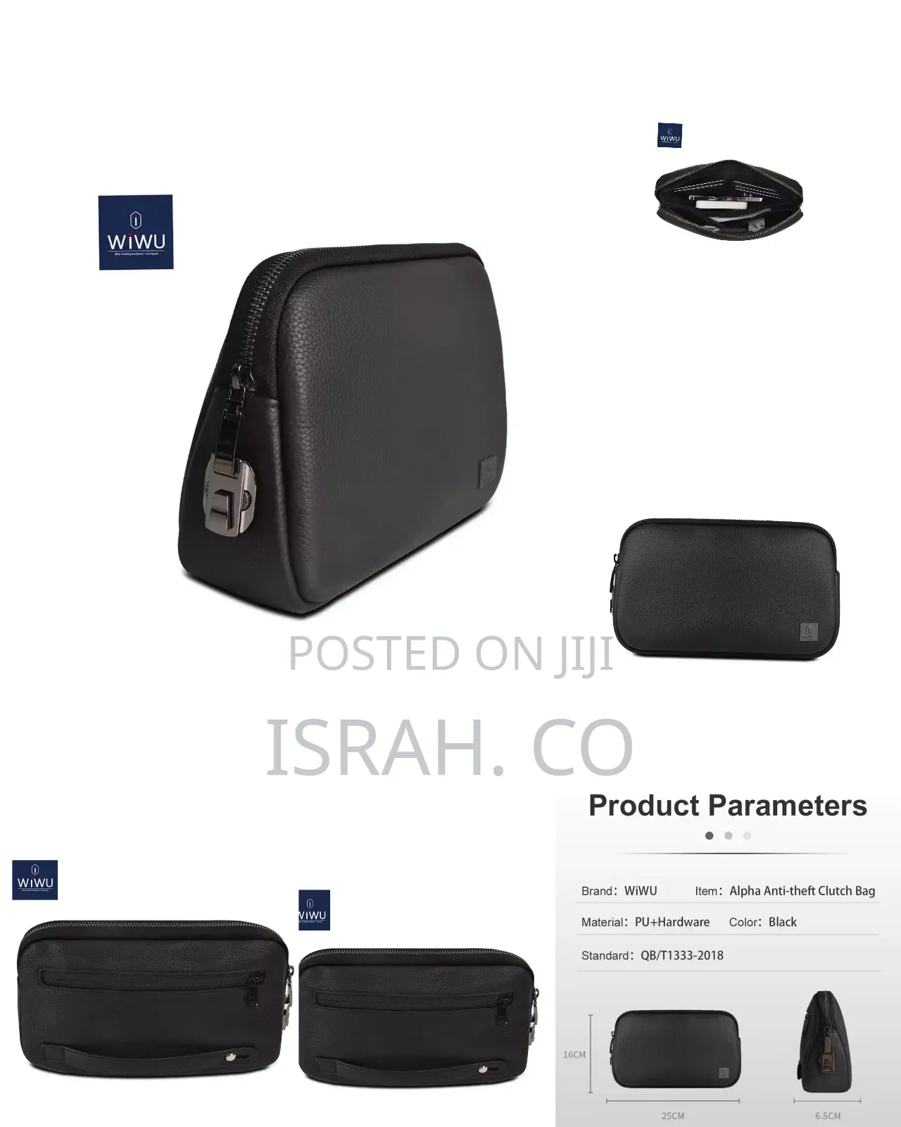 Wiwu Coded Lock Clutch Bag: Anti-Theft, Waterproof, Phone