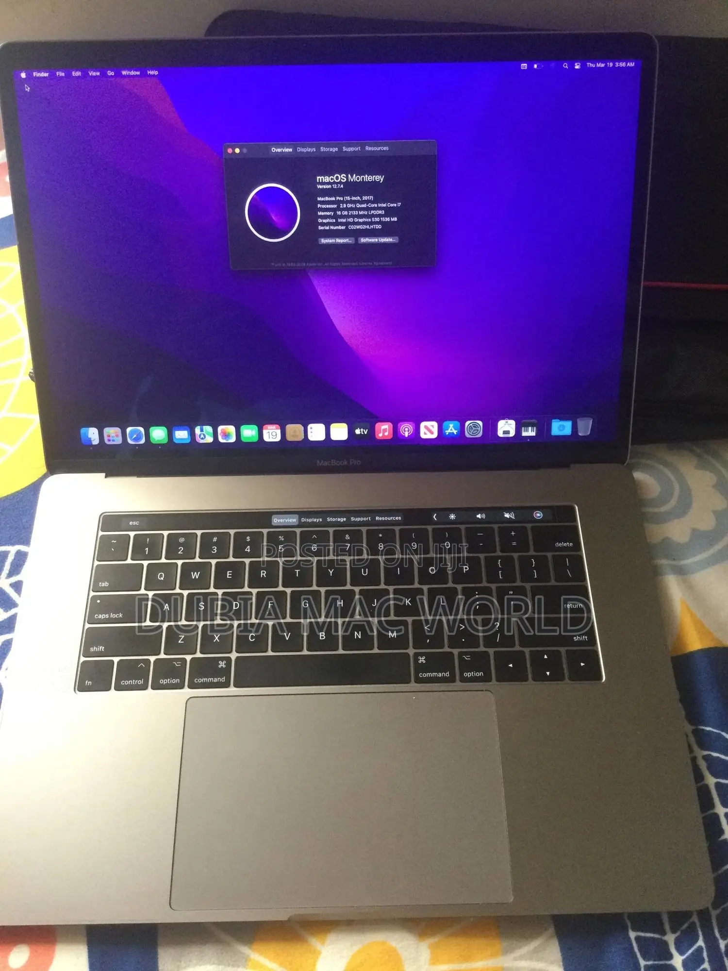 Laptop Apple MacBook Pro 2017 16GB Intel Core i7 SSD 512GB