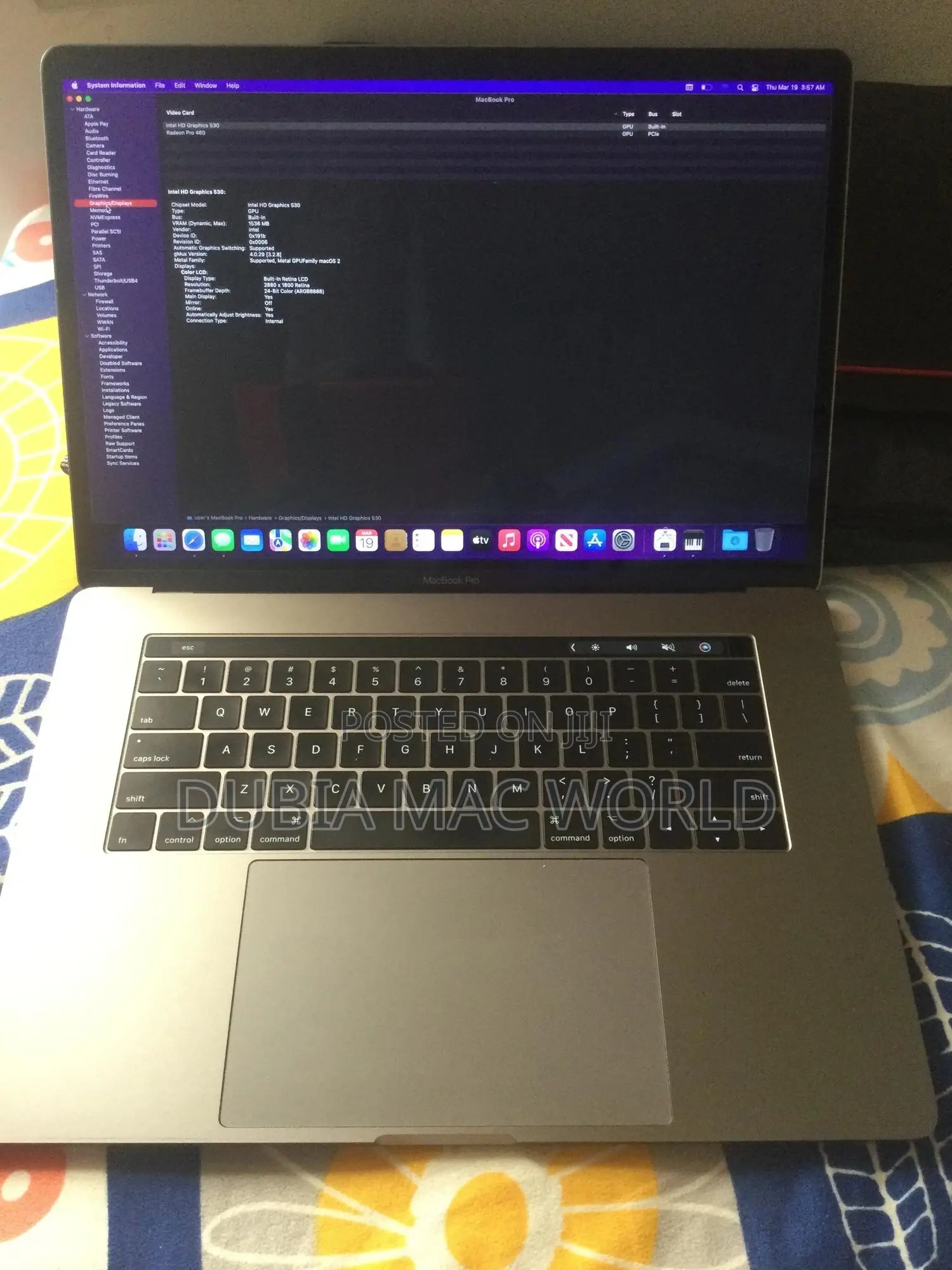 Laptop Apple MacBook Pro 2017 16GB Intel Core i7 SSD 512GB