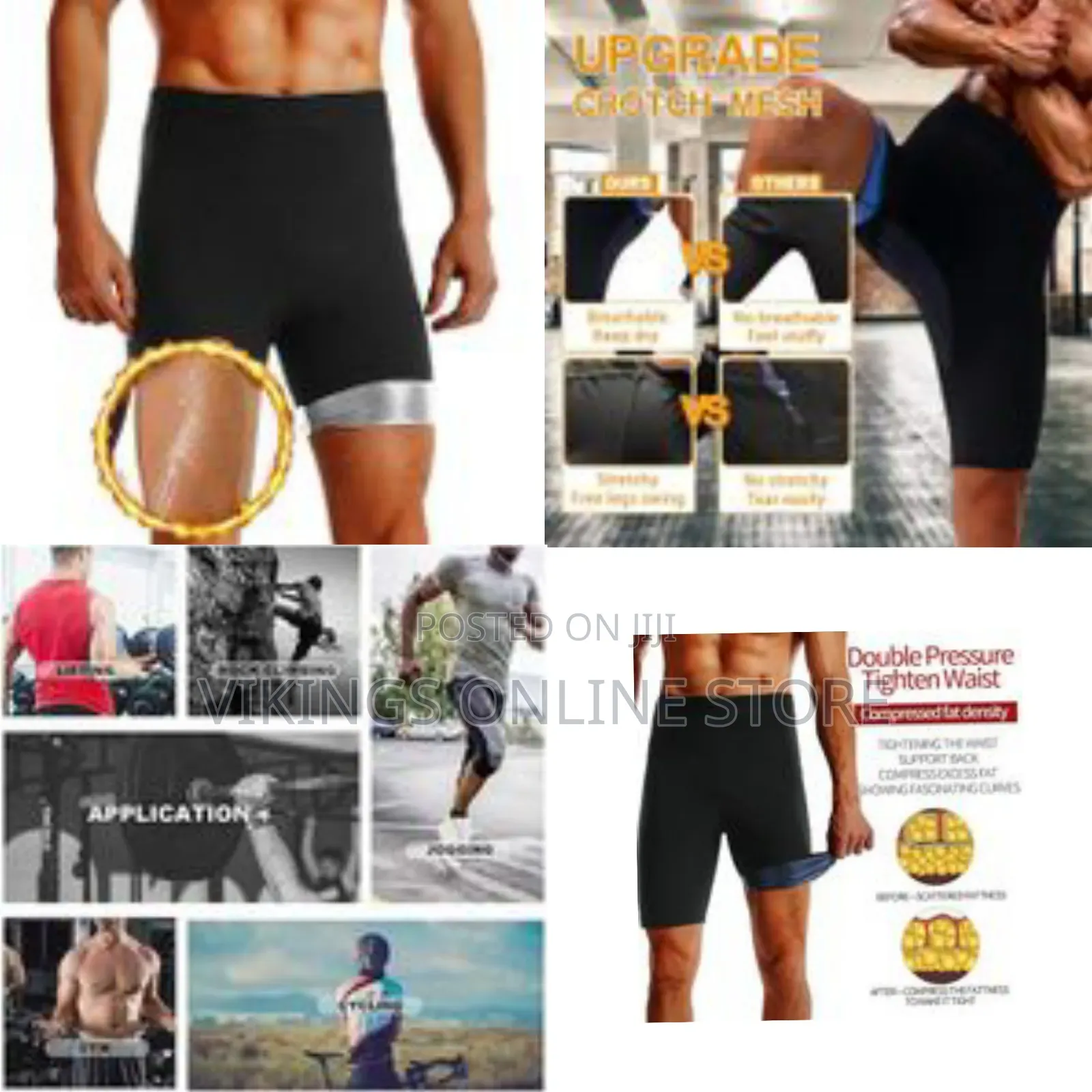 Size: Small/Medium Men Sauna Shorts Pants Sweat Leggings Thermo Capris