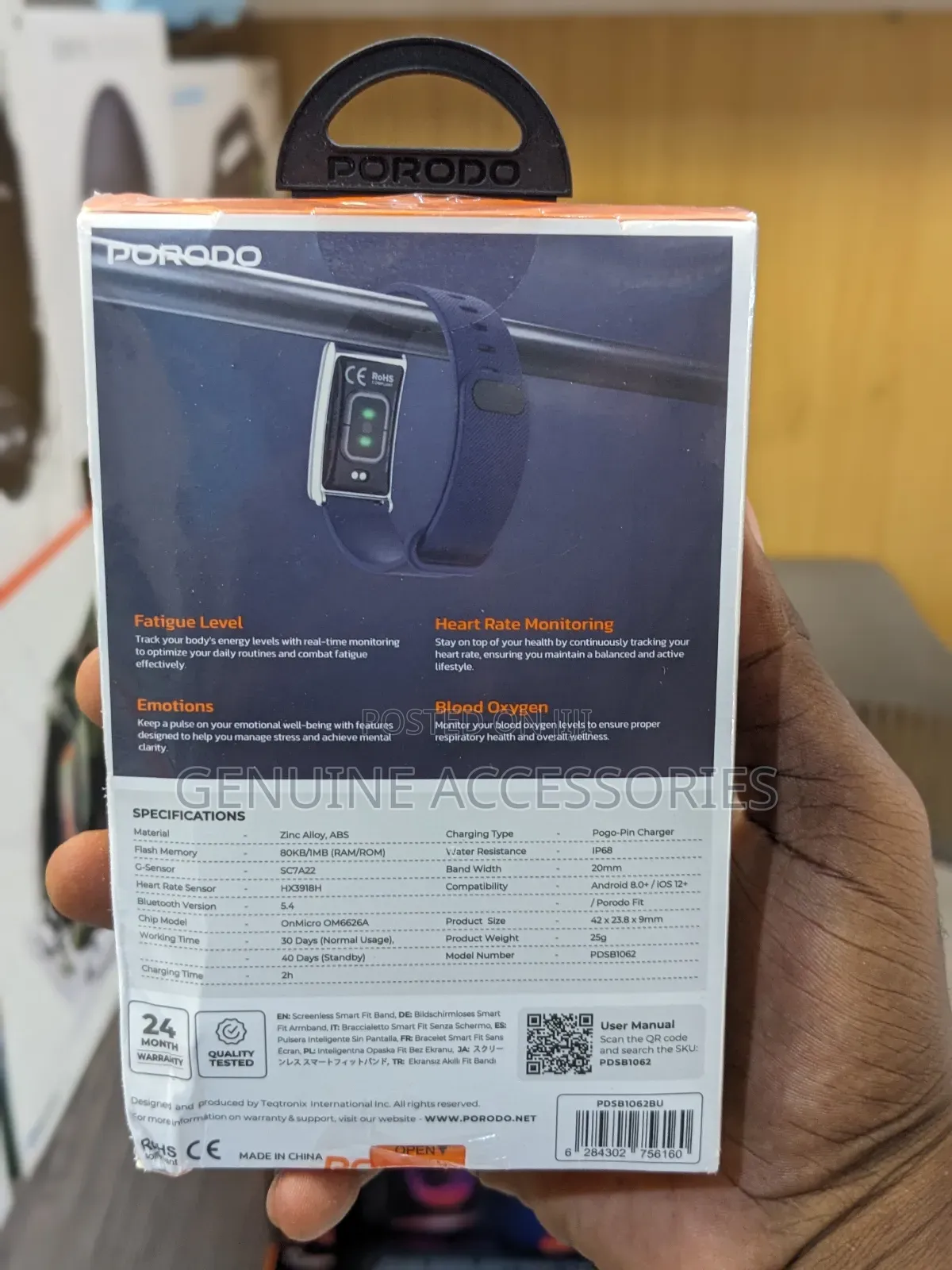 Porodo Trackfit Fitness Smart Band Screenlesss