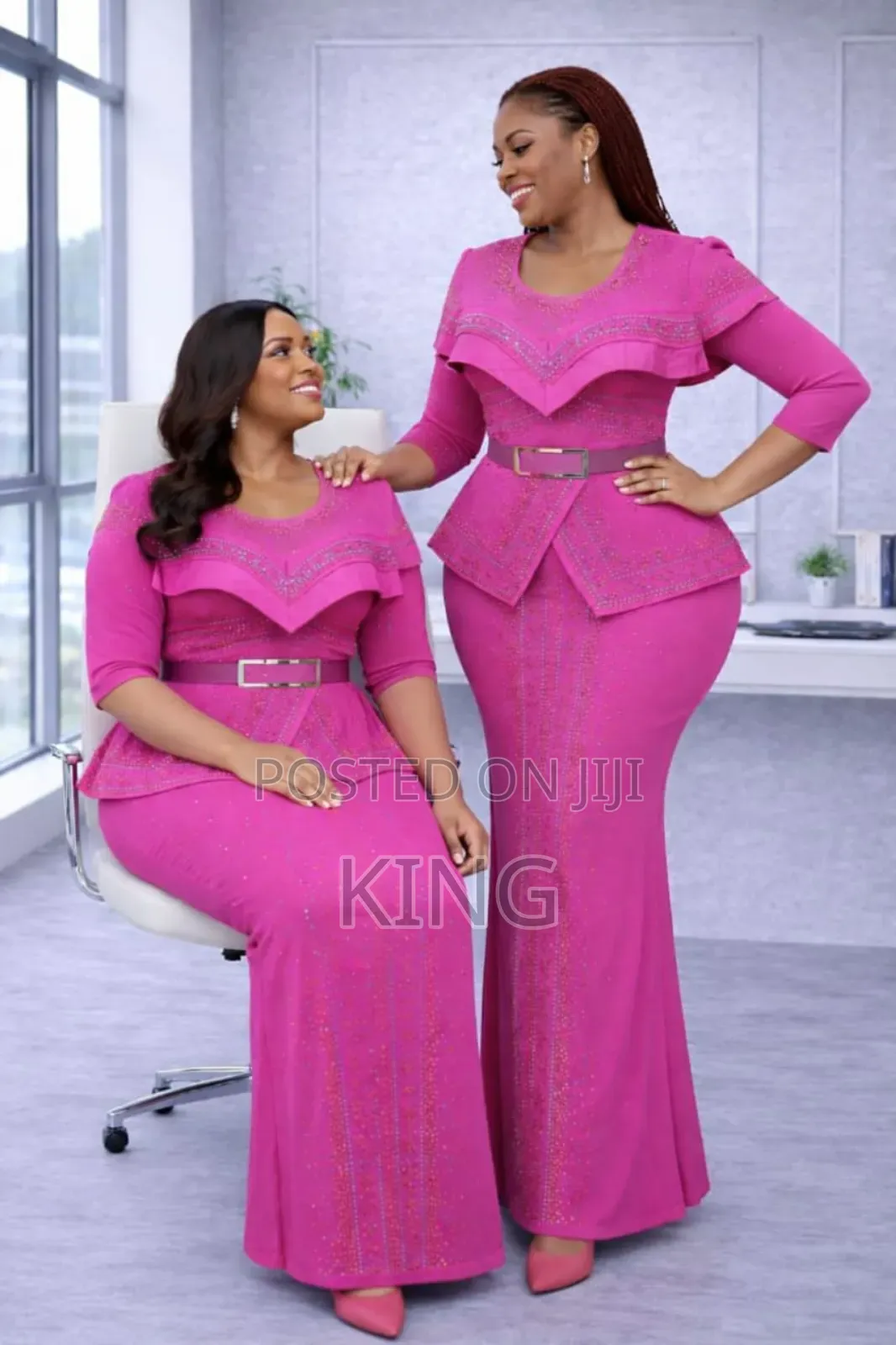 Ladies Two-Piece Skirt and Blouse Outfits