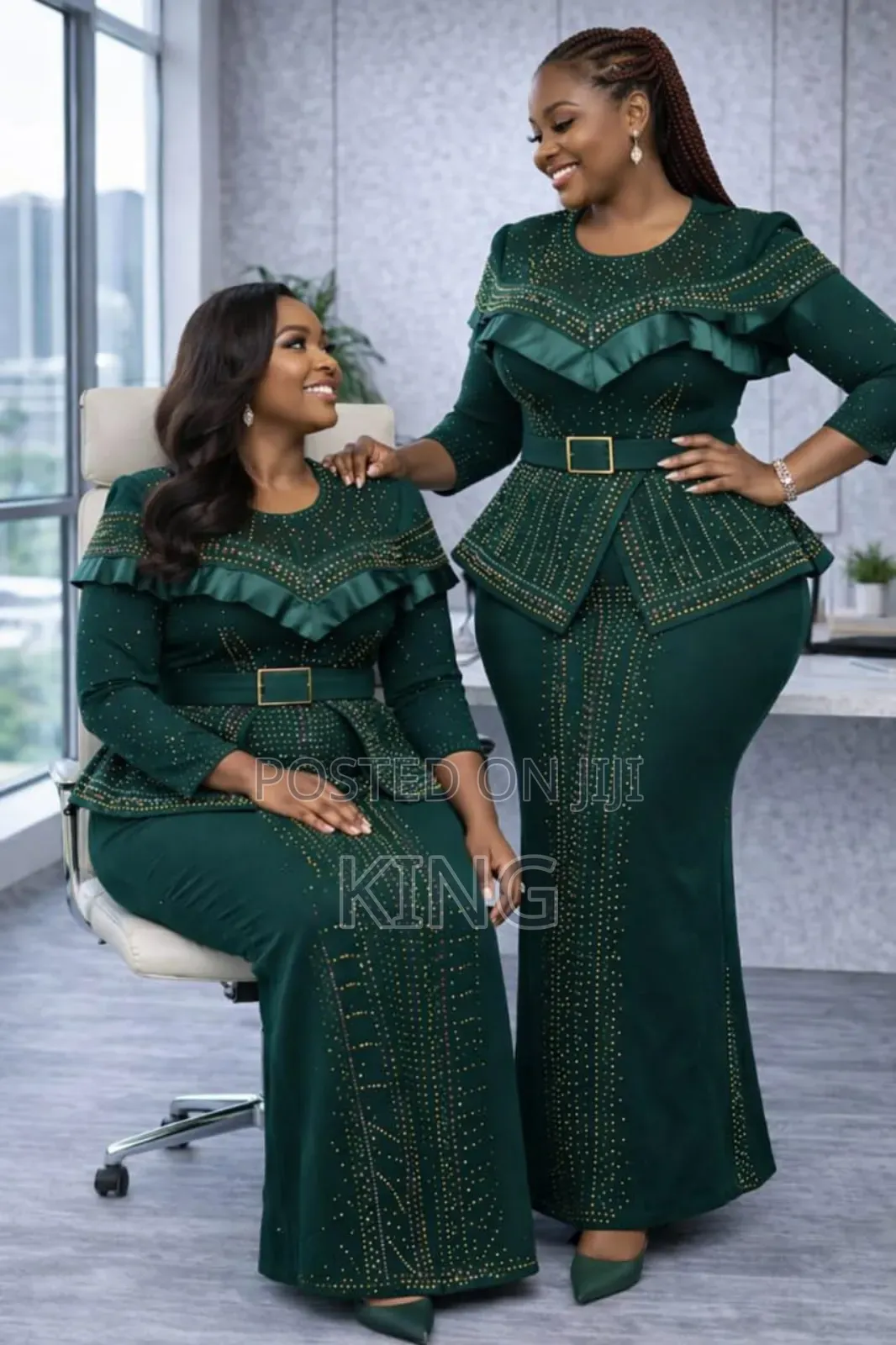 Ladies Two-Piece Skirt and Blouse Outfits