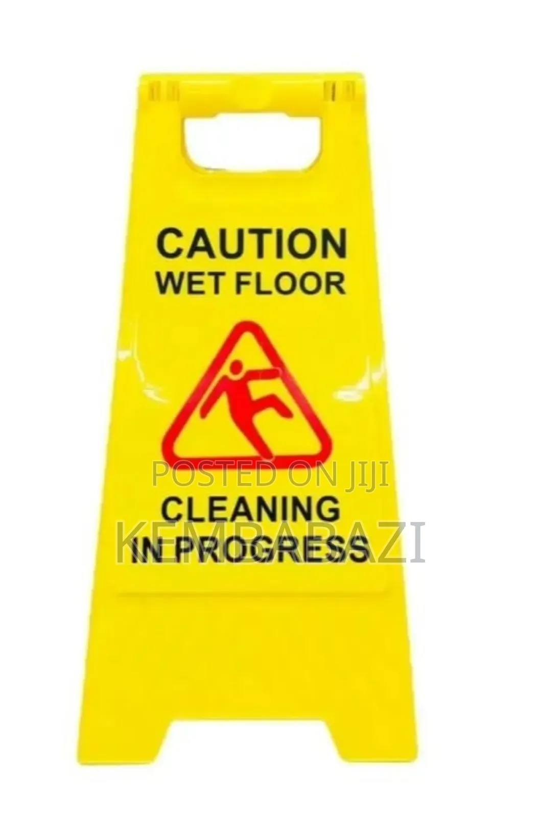Yellow A-frame "Caution Wet Floor" Warning Sign.