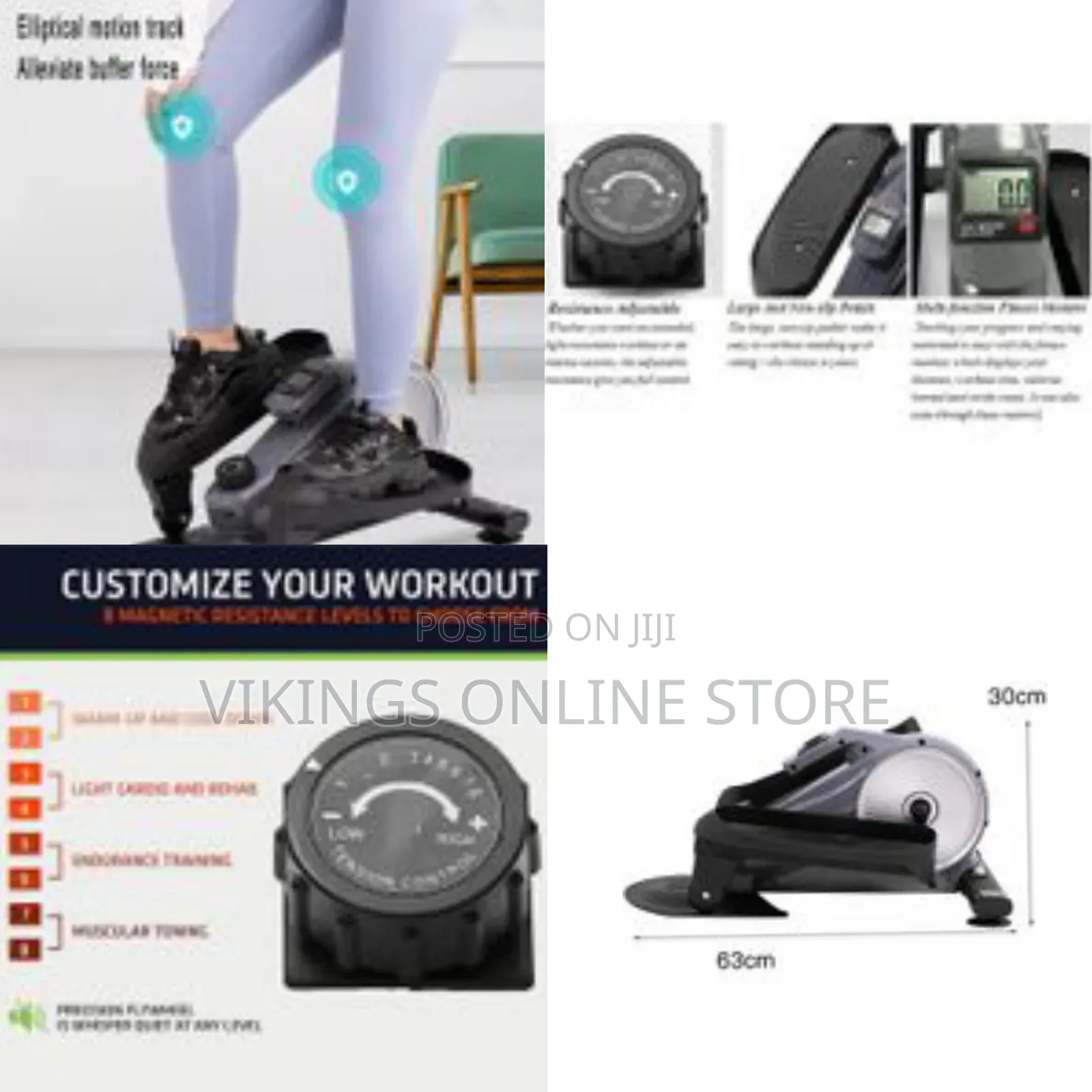 Smart Mini Stepper Foot Pedal Exerciser, Under Desk Magnetic Elliptica