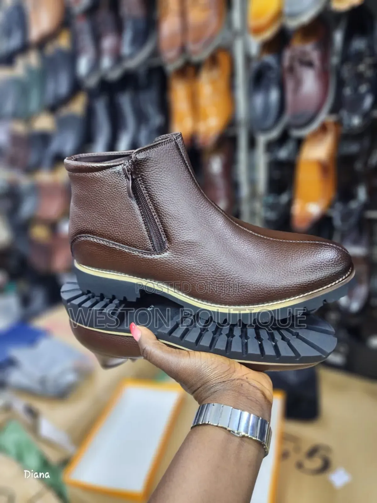 Brown Leather Men's Original Boots Size 40 to 45