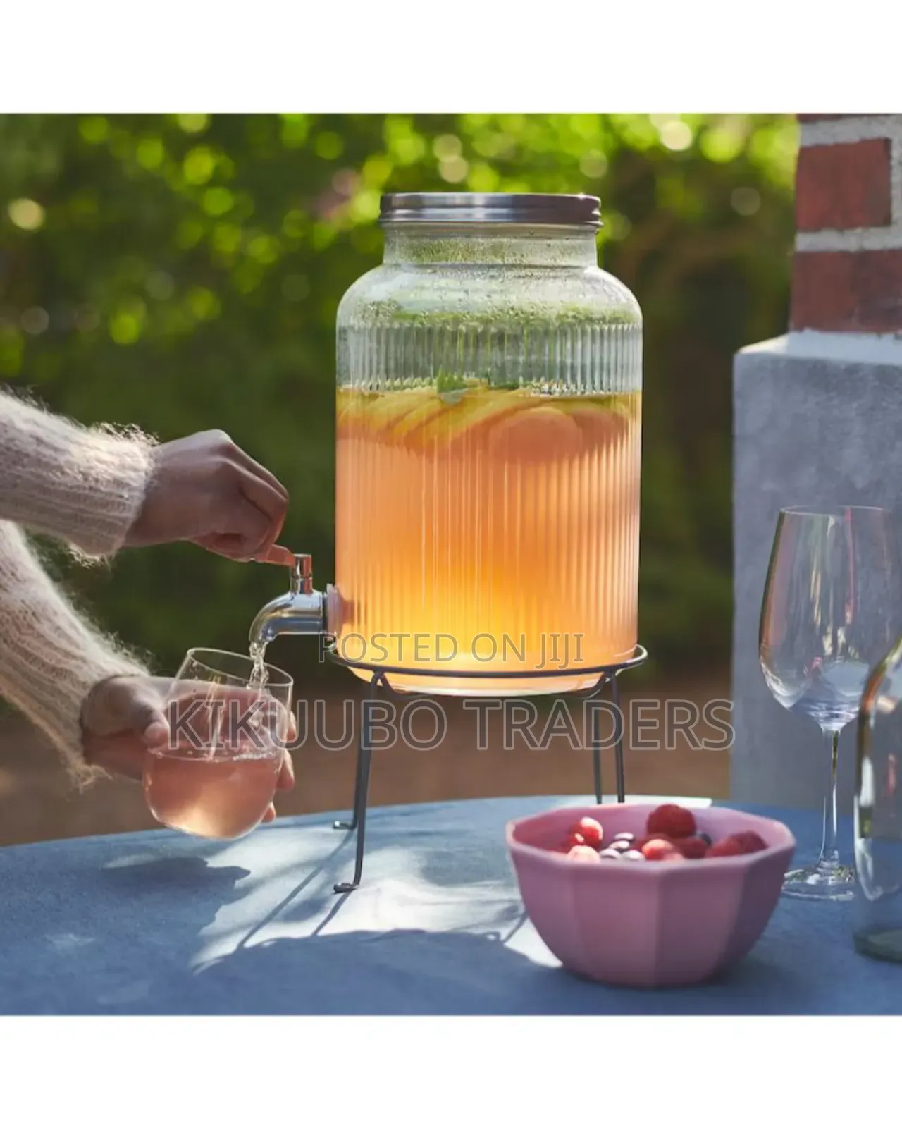 4l Glass Jar Juice Dispenser With Stand