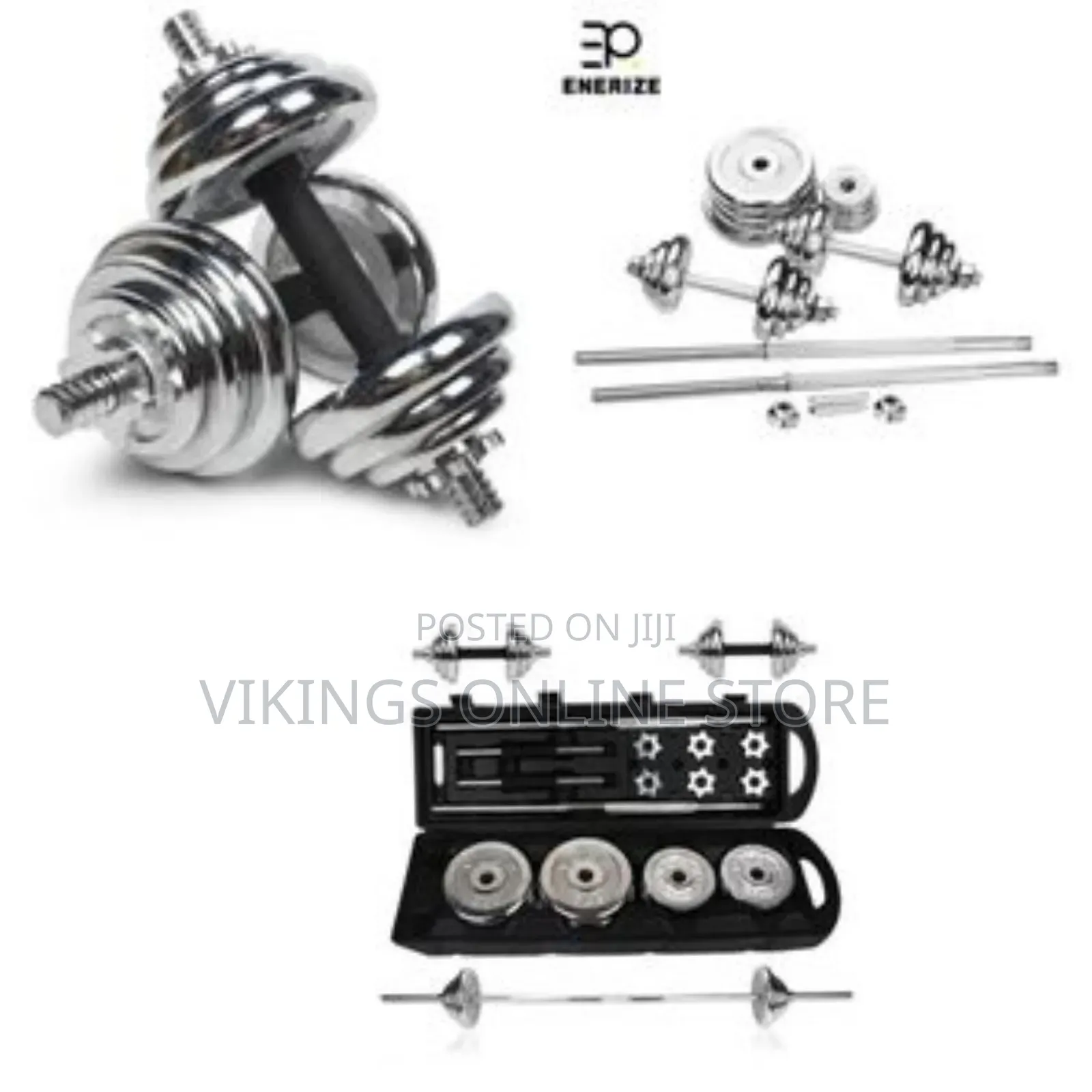 Home Gym 50kg Adjustable Chrome Dumbbell Barbell Set With Carry Case