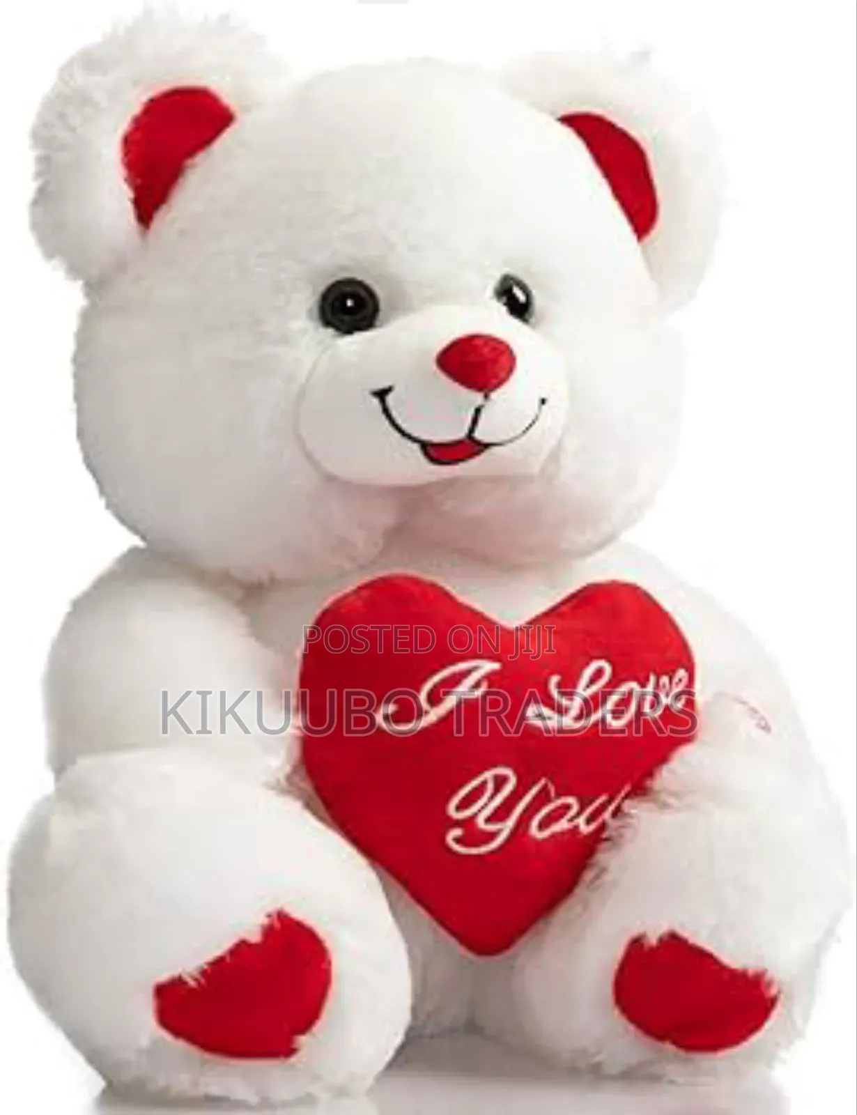 Giant White Teddy Bear Plush With I Love You