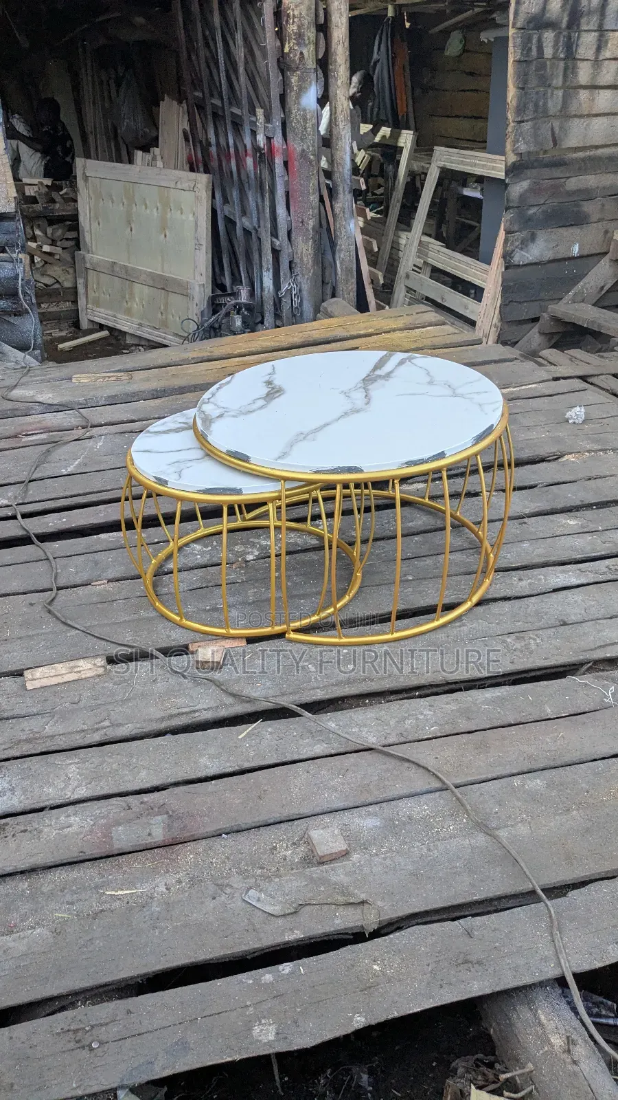 Golden Metallic Centre Tables